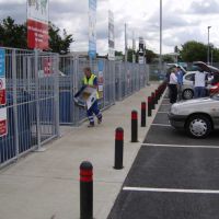 Recycling centre with Universal Safety Rubber Bollards