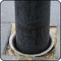 Flanged Pipe with Bollard Inserted